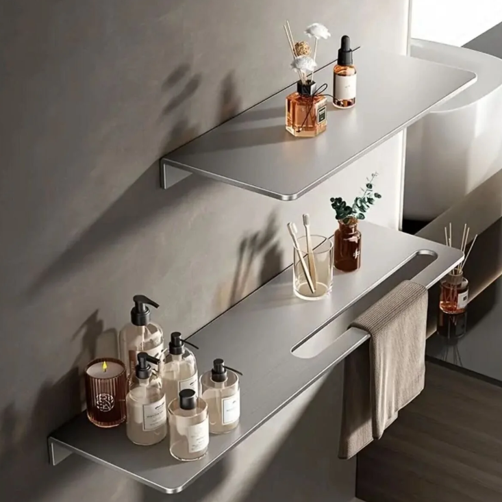 Dekoratif Paslanmaz Çelik Raf, 50cm-30cm 2 Adet Modern Banyo Havlu Askısı