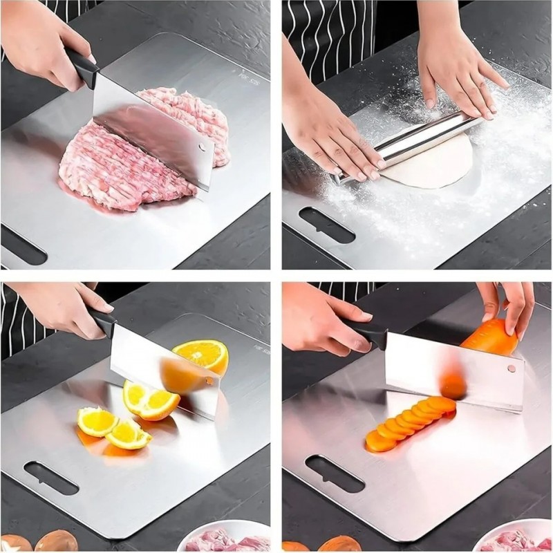 3'lü Paslanmaz Çelik Kesme Tahtası Seti