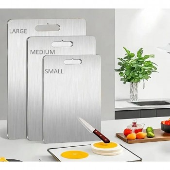 3'lü Paslanmaz Çelik Kesme Tahtası Seti