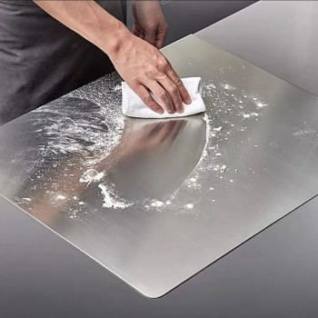 Paslanmaz Çelik 40x60 cm Tek Bükümlü Metal Tezgah Koruyucu Kesme Tahtası